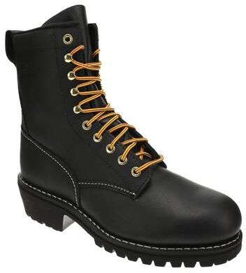 "Work America Men's 8"" Steel Toe - 8.5 Black Boot E"