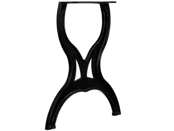 2 Tischbeine in X-Form aus Gusseisen, schwarz, 69 x 71 cm, industrieller Robustes Gusseisen, Hochglanzlackierung, vorgebohrte Löcher, schnelle Montage, cato Design, stabiler Stand
