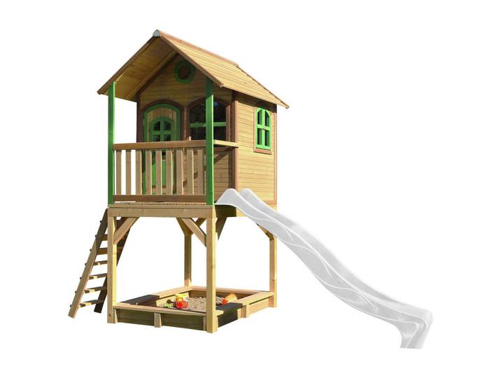 Spielturm Spielturm Sarah, Braun, Grün, Weiß, Holz, 370x291x191 cm, Fsc, EN 71, Freizeit & Co, Gartenspielzeug, Spieltürme