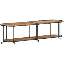 Helloshop26 - Industriell gestaltetes TV-Möbel mit viel Stauraum 160 x 42 x 40 cm aus braunem Akazienholz