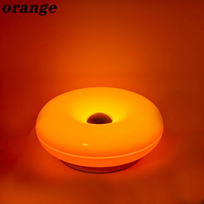 Friendly Fresh Finds Donut LED Table Lamp Portable Rechargeable Ambient Light With Dimming And Color Modes orange