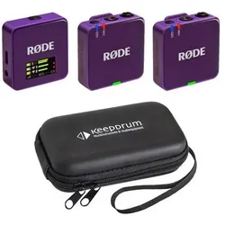 RØDE Mikrofon-Funksystem Wireless GO Gen 3 Lila mit Softcase, Mikrofon