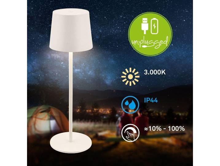 LED Tischlampe Akku LED Tischleuchte Dimmbar Kabellos Touch Aussen/Innen