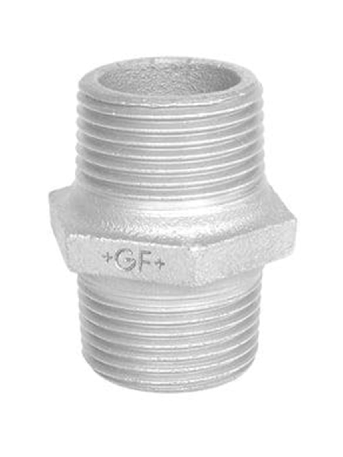 +GF+ Hexagon nipple galvanized 1/4
