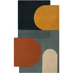 WOLLTEPPICH HALLEIN, abstrakt, aus Wolle, Bunt, 150 x 240 cm