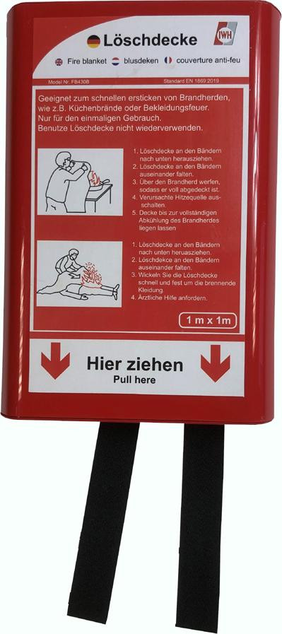 IWH Brandblusdeken conform DIN EN 1869 van glasvezelweefsel