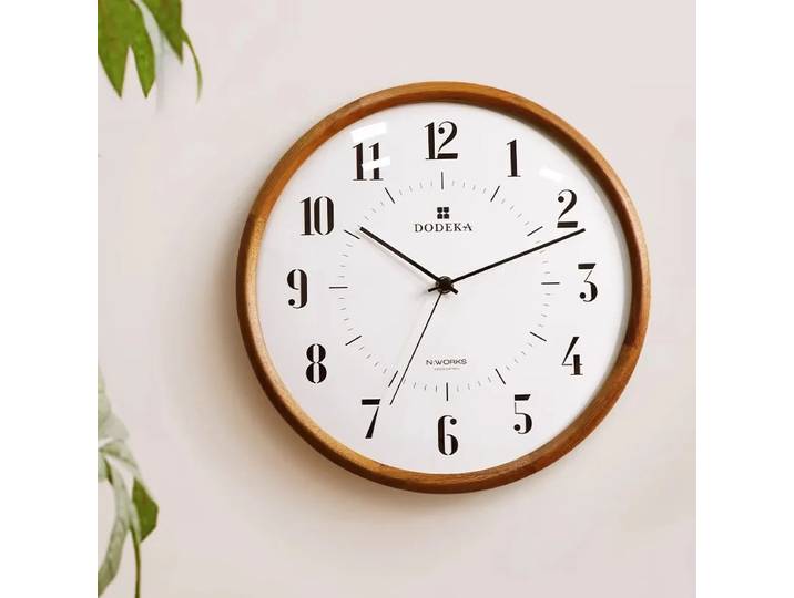 Horloge murale silencieuse rétro nordique simple, bois massif, pointeur en aluminium, style japonais, chambre à coucher, décoration intérieure, salon
