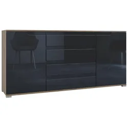 SIDEBOARD Sylt Schwarz Hochglanz