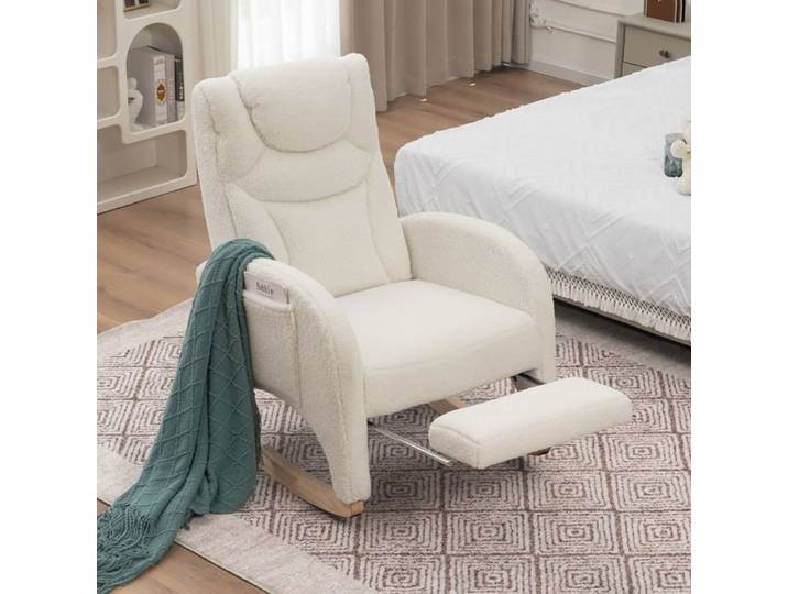 052 chaise à bascule chaise longue chaise de salon avec accoudoirs chaise à bascule rembourrée chaise d'accent de chambre à co