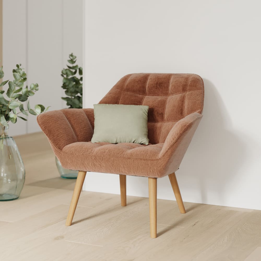 Maison Pavane Sillón de tela rojo antiguo