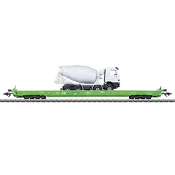 Märklin 47402 H0 Niederflurwagen Saadkms beladen mit Fahrmischer, BUG, Ep. VI