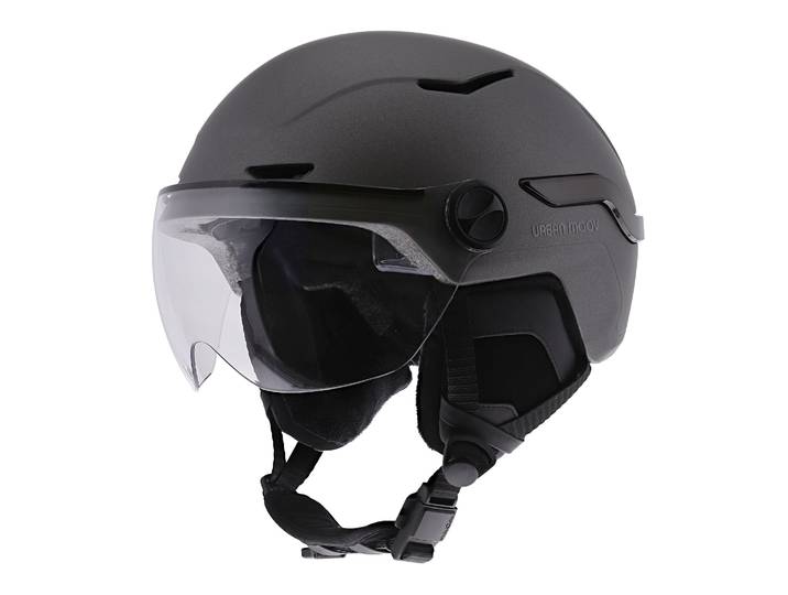 Casque pour vélo et trottinette avec visière et feu stop LED Vizion Gris TNB