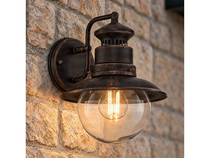 Applique d'extérieur Eddie Rust - Lindby - Balcon - Rustique - Métal - À ampoule unique