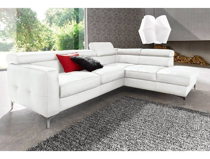 COTTA Polstergarnitur Sammy L-Form, (Set), Set bestehend aus: Ecksofa mit Kopfteilverstellung & Hocker