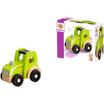 Spielzeug-Traktor EICHHORN, grün (bunt), Spielzeugfahrzeuge, KinderT:15cm, Holz, aus Holz, T:15cm