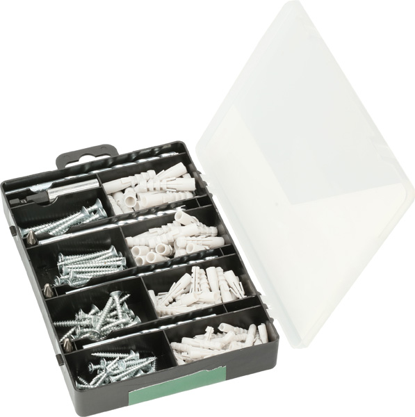 Bosch Befestigungs-Set 173-teilig, Bohrer, Dübel, Schrauben, Bits in Sortierbox 2607019511