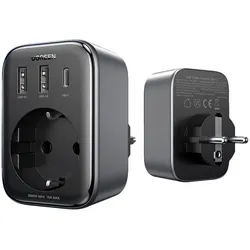 Ugreen Wandladegerät 2x USB / USB-C 30W EU-EU 13A CD314 – USB C Netzteil mit 2xUSB, Steckdosenadapter USB