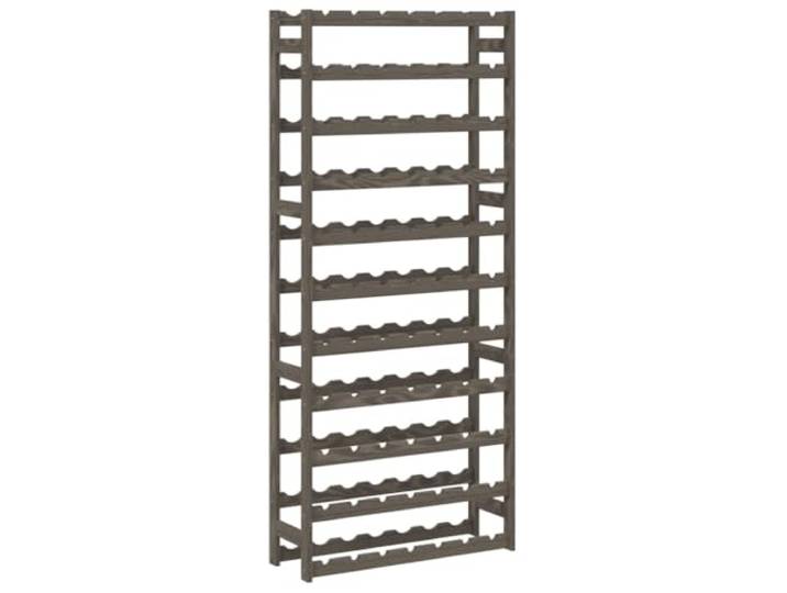Weinständer aus Massivholz Kiefer, 77 Flaschen, Grau 11 Ebenen, gewellte Bretter, feuchte Kork, rustikales Design, für Küche und Keller