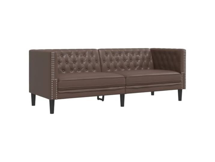 vidaXL Chesterfield-Sofa 3-Sitzer Braun Kunstleder