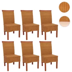 6er-Set Esszimmerstuhl Korbstuhl Stuhl M42, Rattan ~ ohne Sitzkissen