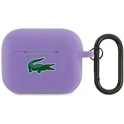 Lacoste LCAP2SLOU AirPods Pro 2 fioletowy/parme Silicone Croc Logo (Kopfhörer Hülle), Kopfhörertasche + Schutzhülle, Violett, Pink