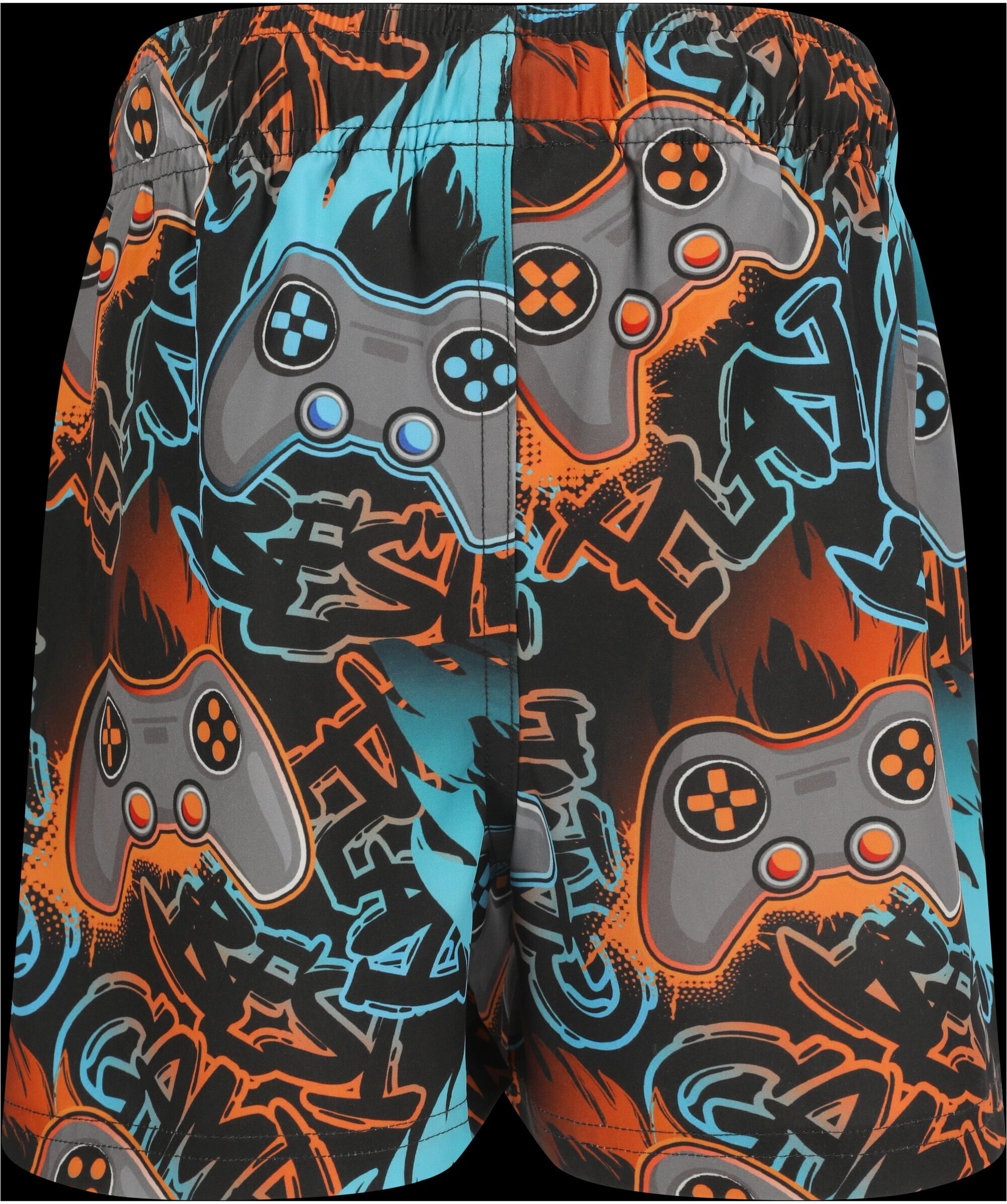 Badeshorts ZIGZAG "Soda", Kinder, Gr. 104, EURO-Größen, orange (blau, orange), Elasthan, Polyamid, mehrfarbig, Badehosen Badeshorts, im stylischen Print-Design
