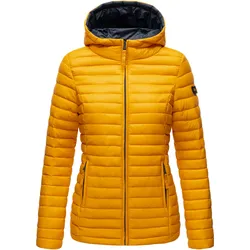 MARIKOO Damen Steppjacke Übergangsjacke mit kontrastfarbendem Reißverschluss Asraa