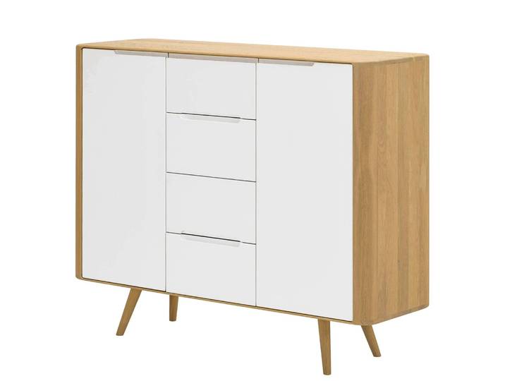 Sideboard - Höhe 110 cm 135cm Braun/Weiß/Weiß