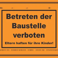 HB-Druck Betreten der Baustelle Schild schwarz-orange A2 (420x594mm)