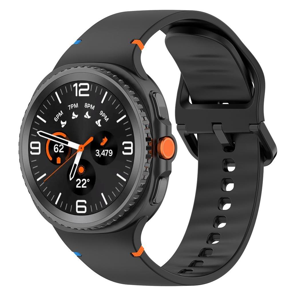 Techsuit - Watchband (W079) - Samsung Galaxy Watch8 40mm/Watch8 44mm/Watch8 Classic - Black (Silicone) (59672164)