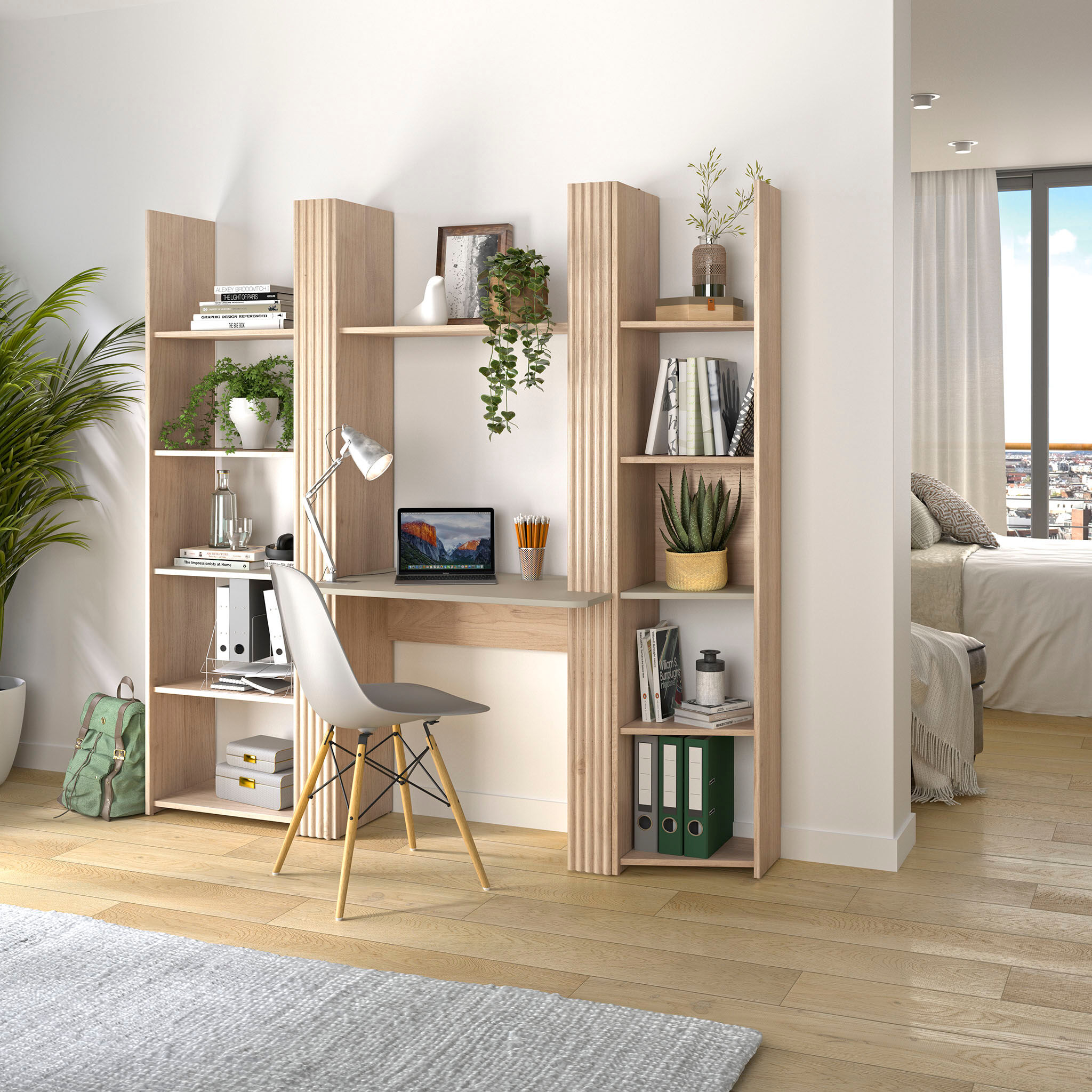 Bücherregal GAMI "Straw", beige (kestina nature nachbildung), B:36cm H:175cm T:32cm, Holzwerkstoff, Regale, Bücherregal, Abschlussregal für die Straw-Kombination kestina nature nachbildung B/H/T: 36cm x 175cm x 32cm, 5 Stk. offene Fächer