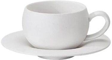 Uplifted Finds Japanese Style Ceramic Coffee Cup And Saucer Set In Black Or White Egg Shaped Design 110 Ml white