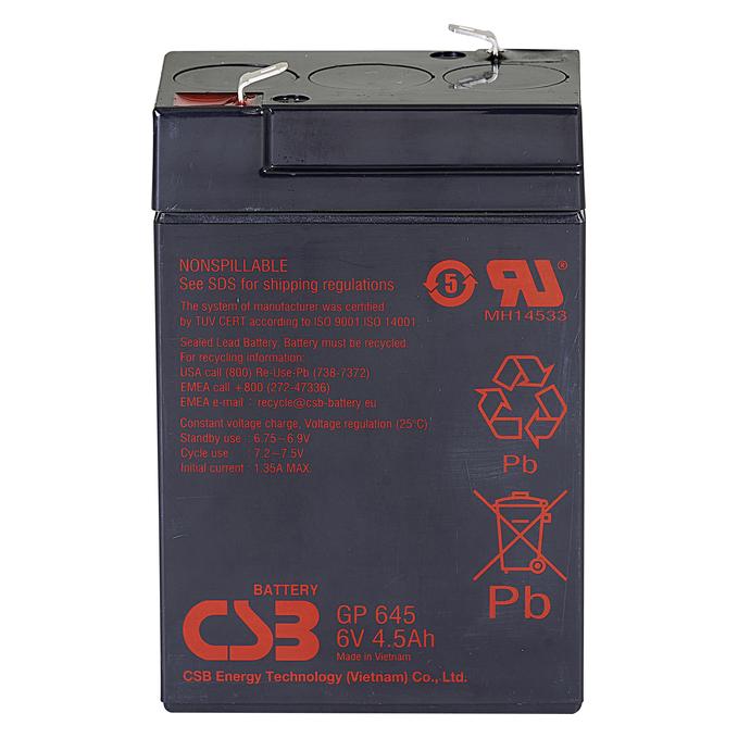 CSB Battery CSB GP645 - USV-Akku - 1 x Bleisäure 4.5 Ah (Packung mit 2) (2 Stk., Gerätespezifisch, 4500 mAh) (GP645F1X2)