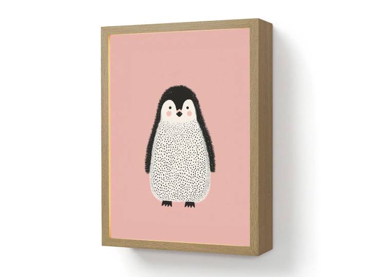 OnlyWow Wandleuchte MIT Akku Pinguin - Punkte - Minimalistisch - Rosa 30x40 cm, Rechteckig, LED integrated, 30x40x8 cm, Lampen & Leuchten, Innenbeleuchtung, Wandleuchten