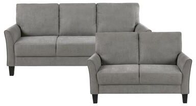 Fremont & Park Felix Textured 2-Piece Living Room Set - Wood Finish Exposed Feet