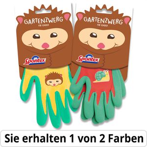 Spontex Arbeitshandschuhe Gartenzwerg, 12304174, Nitril-Beschichtung, farbig sortiert, 7-8 Jahre