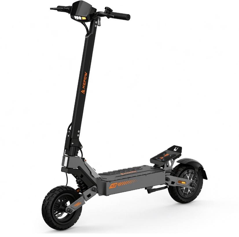 K2 E-Scooter für Erwachsene 48V 18,2Ah BMS 10 Zoll Geländereifen Doppelstoßdämpfer Doppelscheibenbremse Farbtouchscreen
