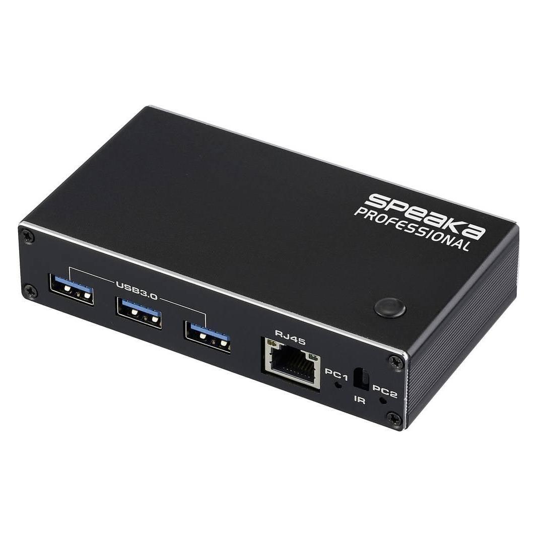 SpeaKa Professional HDMI 2.1 Slim KVM 2X1 USB3.0+IR, Black HDMI-Switch HDMI 3840 x 2160 Pixel (SP-13724440)