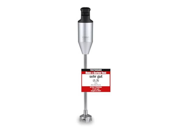 CASO HB 2400 Pro XL-Design Stabmixer Inkl. Zubehör, Testsieger Haus & Garten Test, Mixen, Rühren, Quirlen, Pürieren, Edelstahlstab (29cm), leistungsstarke 24.000 U/min