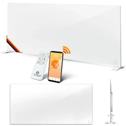 KESSER® Infrarotheizung Aluminiumheizung Energiesparend 2in1 Standgerät & Wandmontage Elektroheizung mit Erkennung Offener Fenster + Fernbedienung & App-Steuerung Thermostat Infrarot Heizpaneel