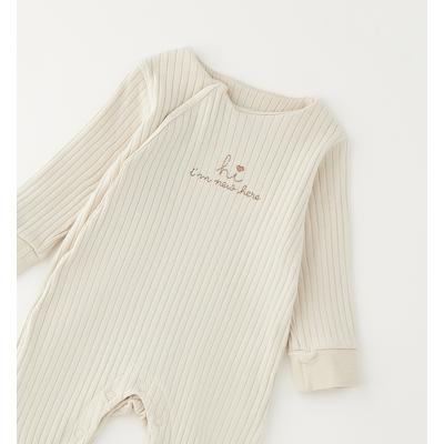 Strampler IDO "BABY GIRL ROMPERS", Jungen, Gr. 58, EURO-Größen, beige (cream), 100% Baumwolle, Overalls