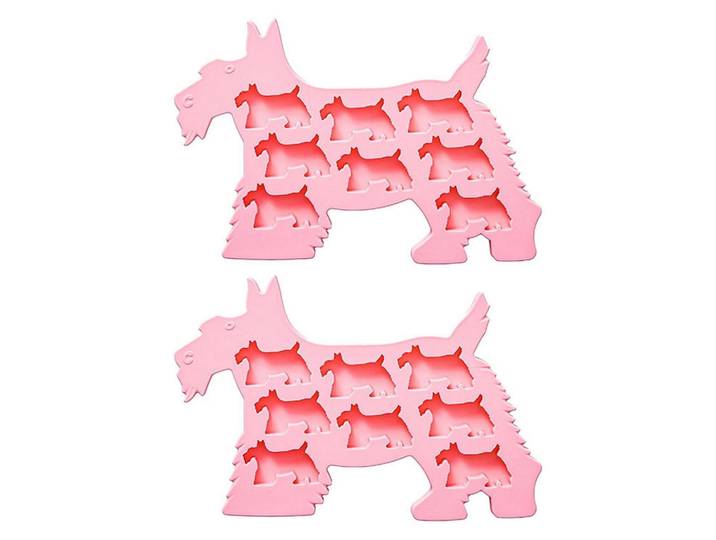 Eiswürfelform Scottie Hund 2er-Set Rosa 23,2x15,9 cm, Kunststoff, 15.9x1x23.2 cm, Barzubehör & Weinzubehör, Barzubehör