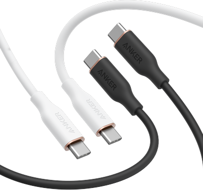 Anker 643 USB-C to USB-C Cable (Flow, Silicone, 240W, 2-Pack, Midnight Black)