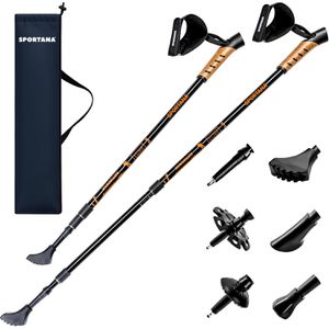 Monzana Nordic-Walking-Stöcke Teleskop Set, je 250 g, 68 - 135 cm, 2-fach verstellbar, mit Korkgriff, 2 Stück