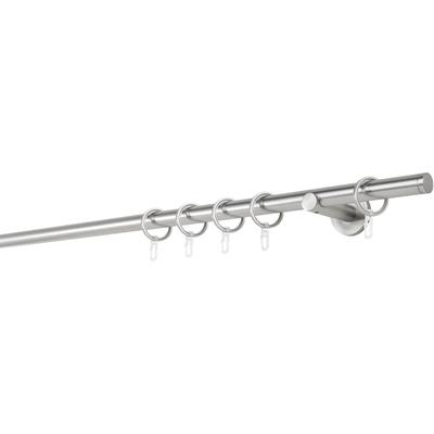 Gardinenstange MYDECO "20mm Match Wandträger 6,5 cm", silber (edelstahlfarben), L:360cm, Gardinenstangen