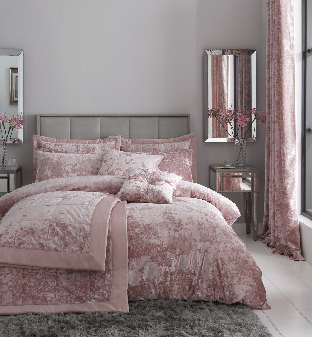Catherine Lansfield Crushed Velvet Duvet Cover Set with Pillowcases Natural Super King Duvet Cover + 2 Standard Pillowcases