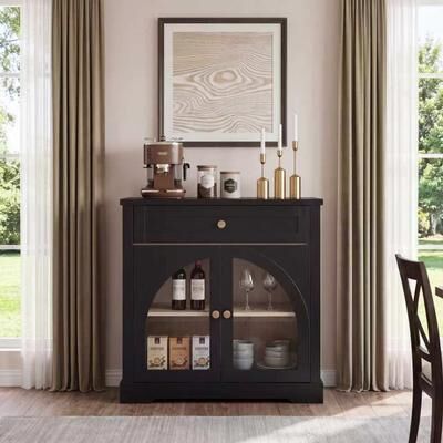 Cusp Barn "31.8"" Modern Sideboard Cabinet with Drawer and Arched Doors, Accent Storage Cabinet with Adjustable Shelves for Entryway"