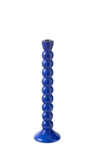 J-Line Kandelaar van Mangohout in Blauw voor Taperkaarsen