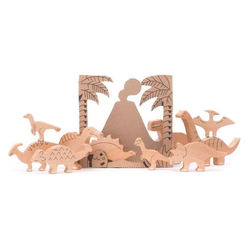 Bajo Dinosaurierfiguren Holz 10 Figuren (43.2521)