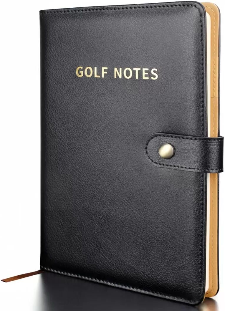 INF PU Leder Golf Scorecard Halter mit Magnetverschluss & Stiftschlaufe Schwarz